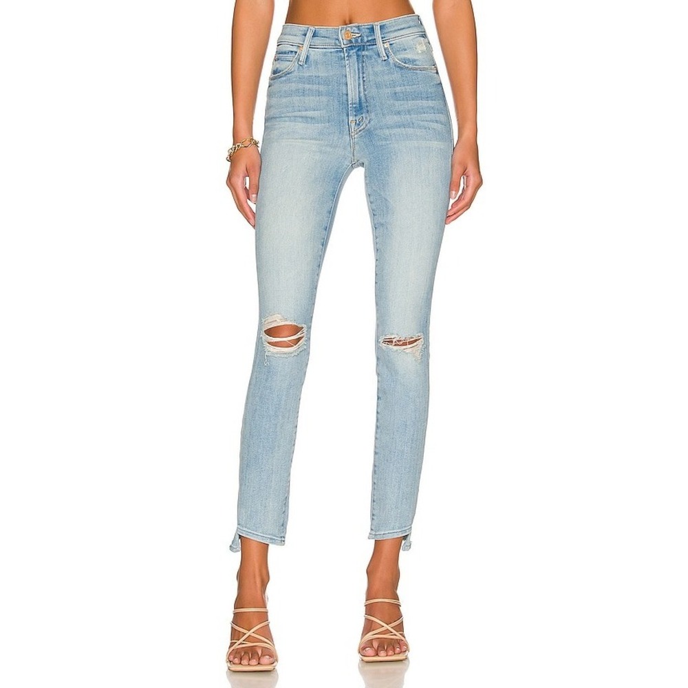 MOTHER Jeans Womens 29 The Stunner Zip Ankle Step Chew Poisoned Petals Ripped